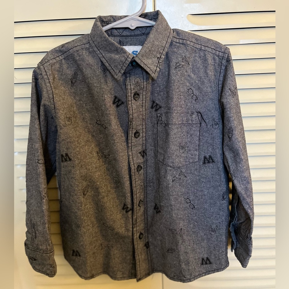 Boys Aeropostale Gray Button Down Shirt